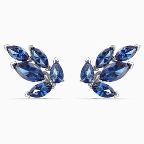 Cercei Louison Studs, albastri, placati cu rodiu