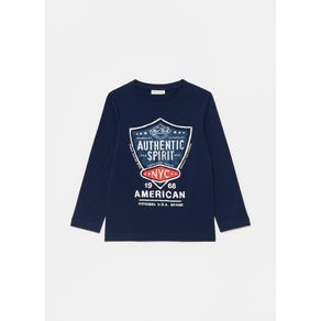 Tricou din bumbac cu maneca lunga si imprimeu - 5-6 ani