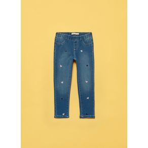 Pantaloni denim cu broderie - 3-4 ani